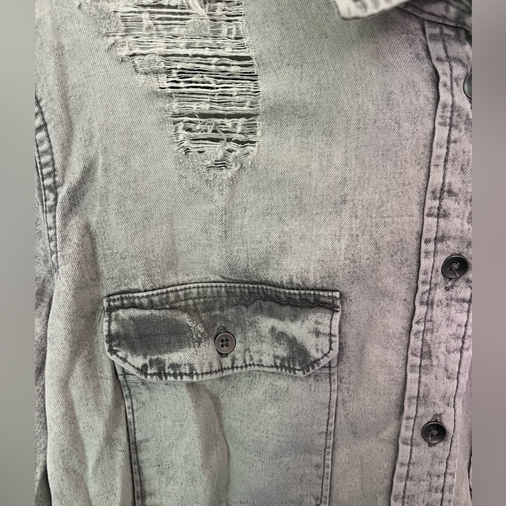 American Eagle Button Down Light Grey Top - image 2